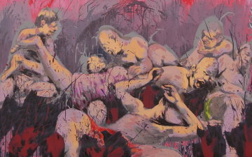 Mark Krause - Falling 2012 Öl-Acryl auf Leinwand 198 x 166 cm